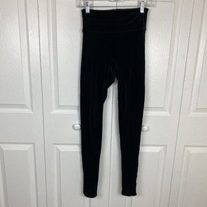Spanx Size S Velvet Black Leggings Velour High Waisted Slimming Shine Look At Me